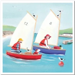 Emma Ball Greeting Cards-A Days Sailing Greetings Card