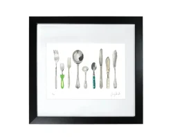 Corinne Alexander Art-A Handful of Cutlery Framed Print by