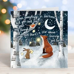 Fox Under The Moon Christmas Cards-'A Star Above' Greeting Card