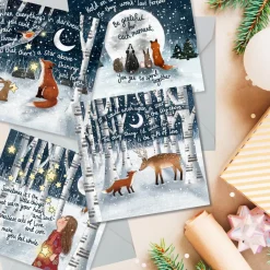 Fox Under The Moon Christmas Cards-'A Star Above' Greeting Card