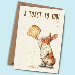 Bewilderbeest Greeting Cards-A Toast to You Greetings Card