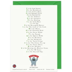 Yeti Greeting Cards-A Very Irish Alphabet Greeting Card