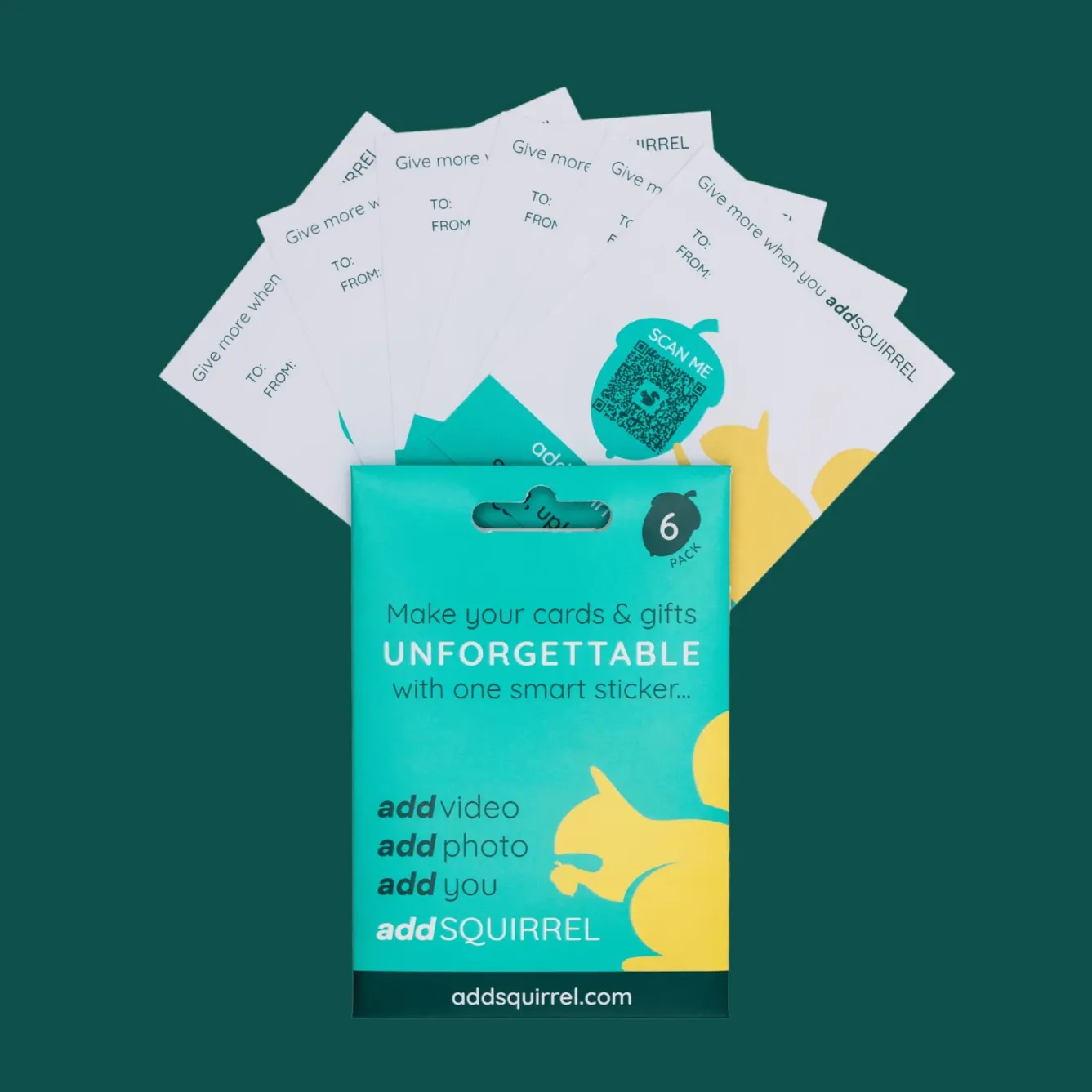 Jen Winnett Greeting Cards-addSQUIRREL QR Smart Stickers