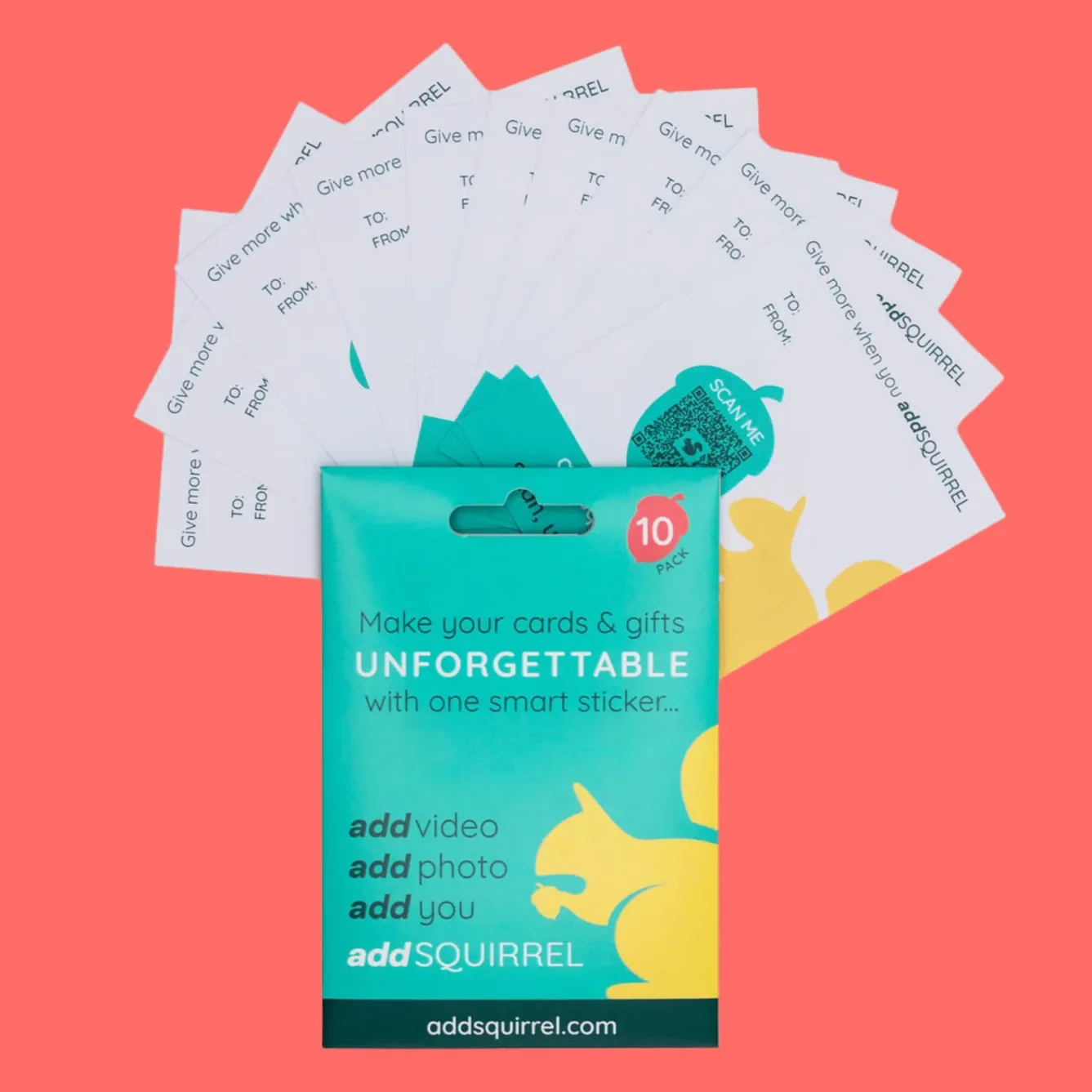 Jen Winnett Greeting Cards-addSQUIRREL QR Smart Stickers