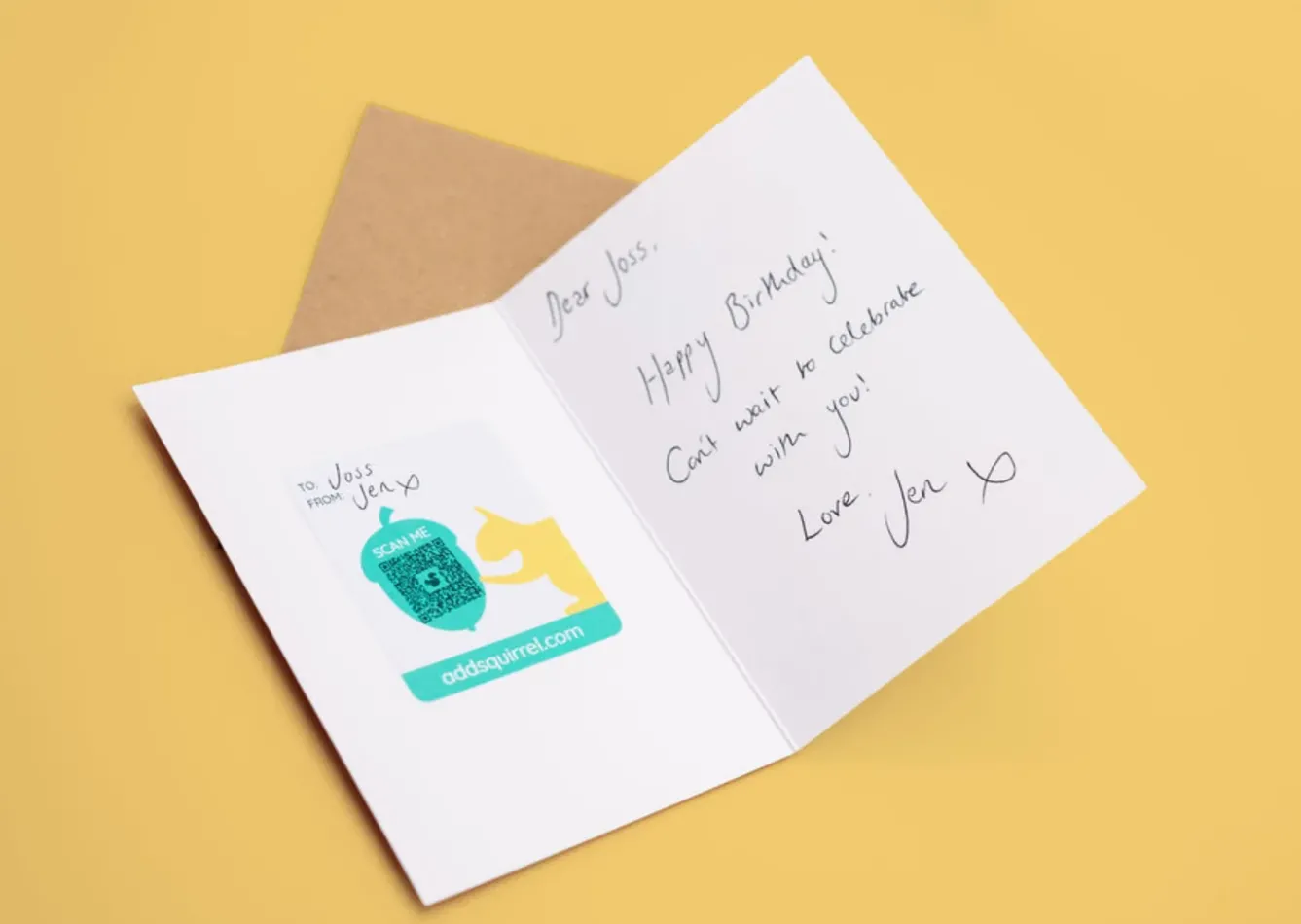 Jen Winnett Greeting Cards-addSQUIRREL QR Smart Stickers