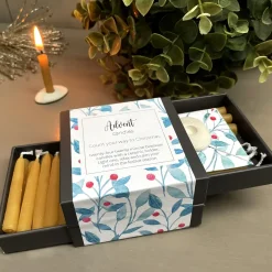 Cotton & Grey Christmas|Seasonal Decor-Advent Candles - Berry