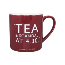 Half Moon Bay Whimsical-Agatha Christie "Tea and Scandal" Ceramic Mug