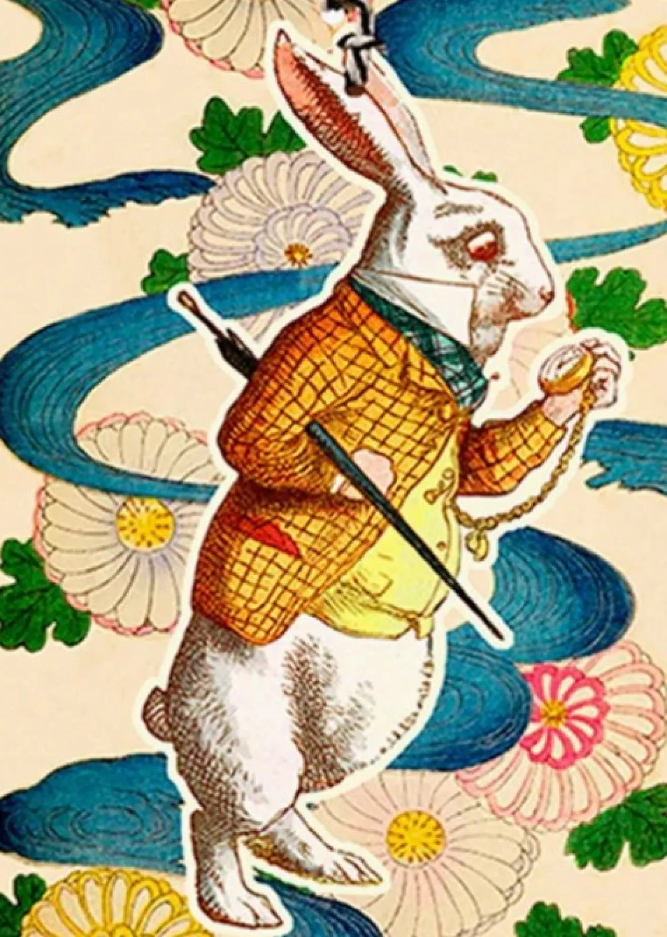 Madame Treacle Greeting Cards-Alice In Wonderland - White Rabbit Fandangle Greetings Card