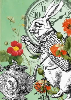 Madame Treacle Greeting Cards-Alice In Wonderland Nearly Ten to Two Greetings Card