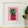 Lucky Lobster Art-Aloe Plant Print Framed