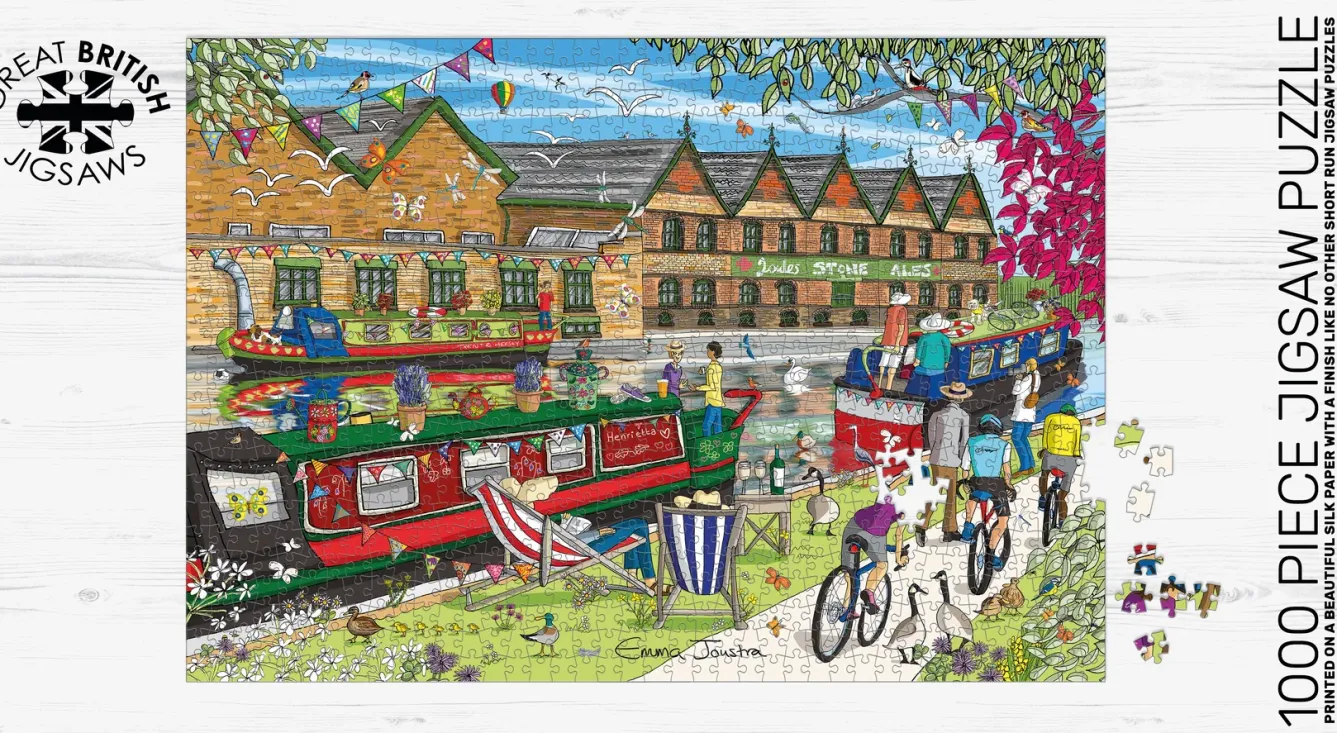 GB Jigsaws Ltd Puzzles-Along the Towpath 1000 Piece Jigsaw Puzzle