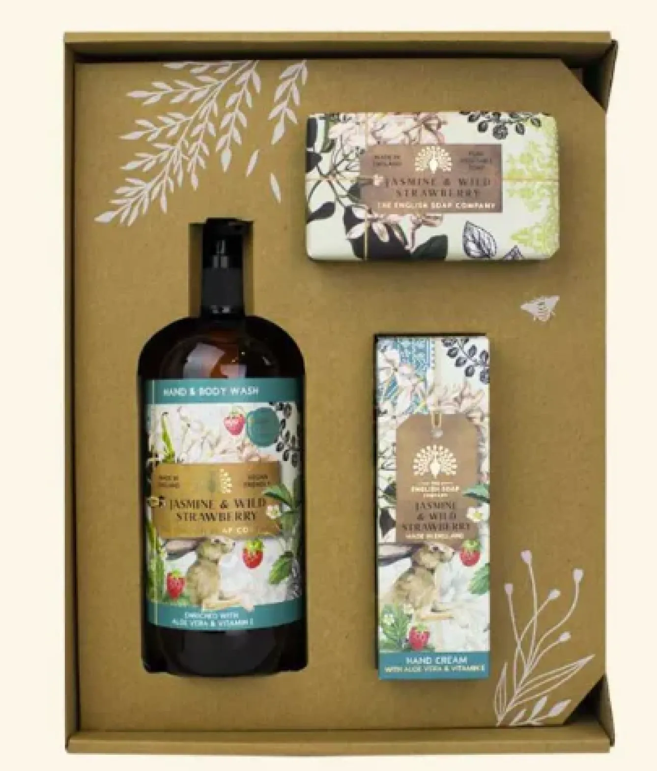 English Soap Company Soaps & Lotions-Anniversary Jasmine & Wild Strawberry Hand & Body Gift Set