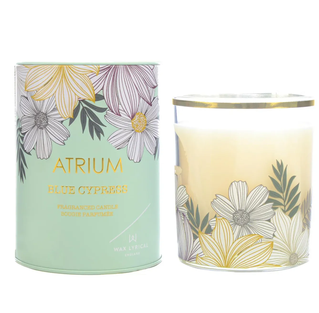 Wax Lyrical Home Fragrance-Atrium Blue Cypress Glass Candle