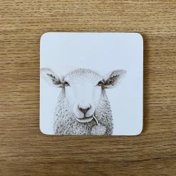 Katherine Sheard Designs Coasters-Baaley the Sheep Coaster