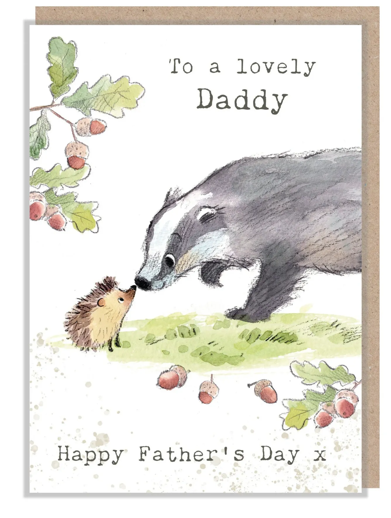 Paper Shed Design Father's Day|Greeting Cards-Badger and Hedgehog Father's Day Greetings Card