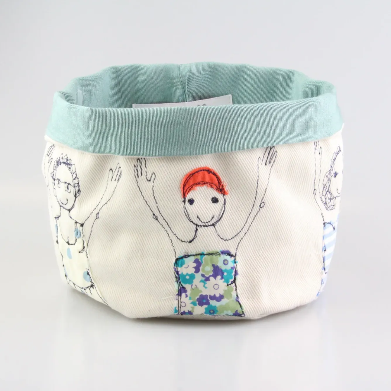 Poppy Treffry Storage-Bathers Embroidered Art Pot