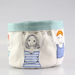 Poppy Treffry Storage-Bathers Embroidered Art Pot