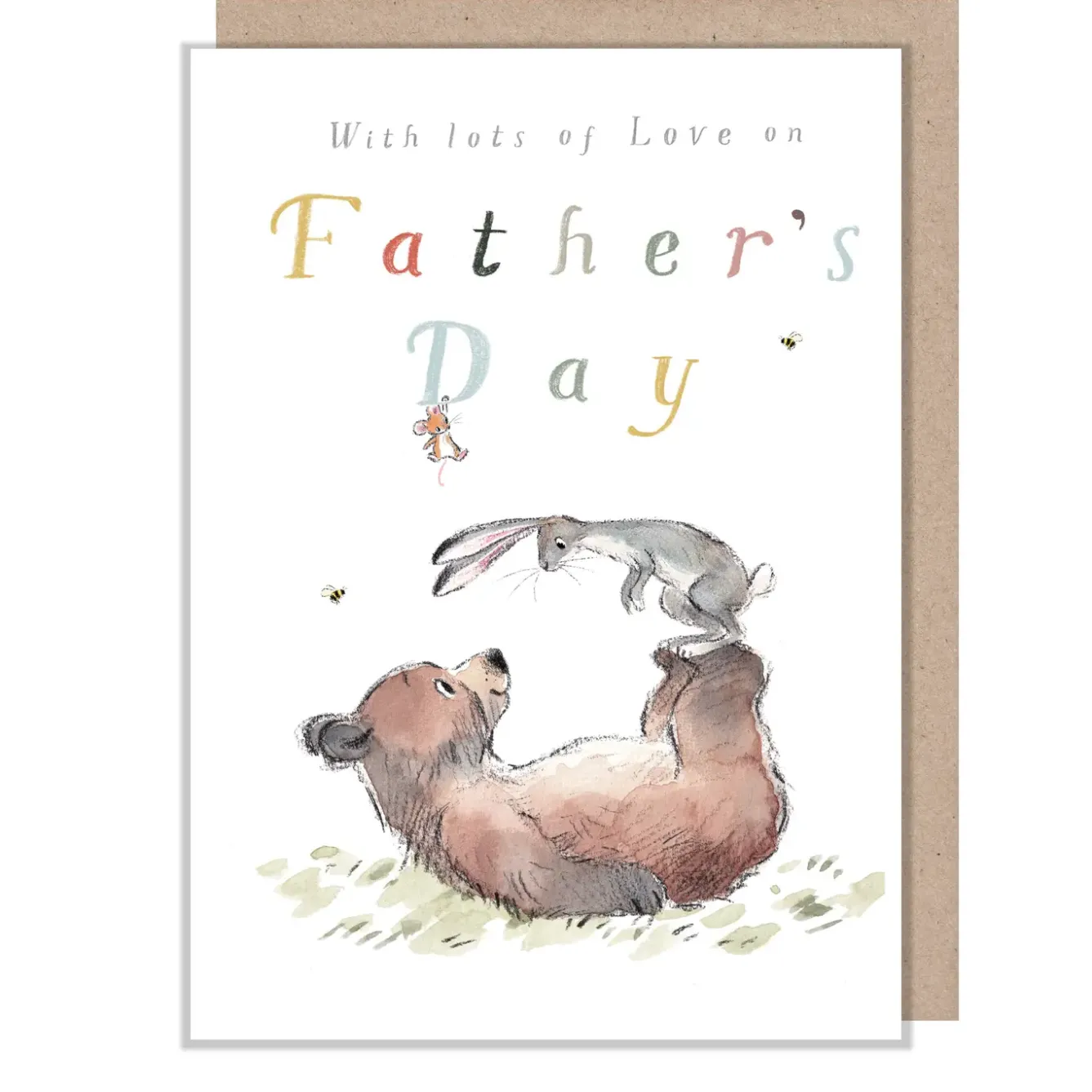Paper Shed Design Father's Day-Bear, Hare & Mouse Father's Day Greetings Card