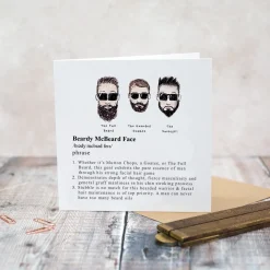 Toasted Crumpet Greeting Cards-Beardy McBeard Face Greetings Card