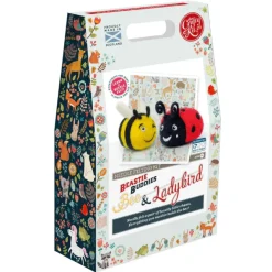 The Crafty Kit Co. Crafts|Children-Beastie Buddies Bee & Ladybird Needle Felting Craft Kit