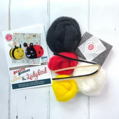 The Crafty Kit Co. Crafts|Children-Beastie Buddies Bee & Ladybird Needle Felting Craft Kit