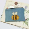 Poppy Treffry Storage|Bags-Bee Embroidered Flat CoinPurse