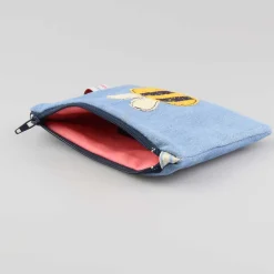 Poppy Treffry Storage|Bags-Bee Embroidered Flat CoinPurse