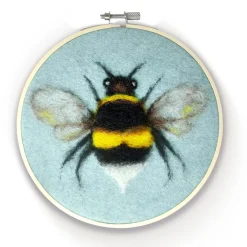 The Crafty Kit Co. Crafts|Children-Bee in a Hoop Needle Felting Kit