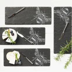 Selbrae Serving Plates & Boards-Bee Mini Cheese Board and Knife Set of 4