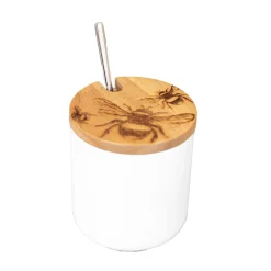 Selbrae Tea|Jam Pots-Bee Oak & Ceramic Jar & Spoon Set Dish