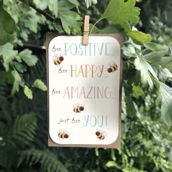Ginger Betty Greeting Cards-Bee Positive Keepsake Card