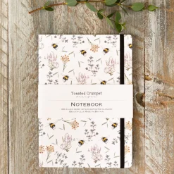 Toasted Crumpet Stationery-Bees & Honeysuckle A5 Lined Notebook