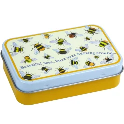 Emma Ball Storage-Bees Hinged Small Rectangular Tin