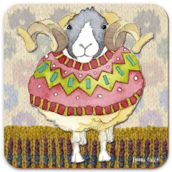 Emma Ball Tea|Coasters-Big Sheep in Sweaters Coaster