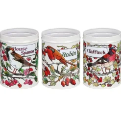 Emma Bridgewater Storage Caddies|Storage-Birds in the Hedgerow Set of 3 Round Caddies