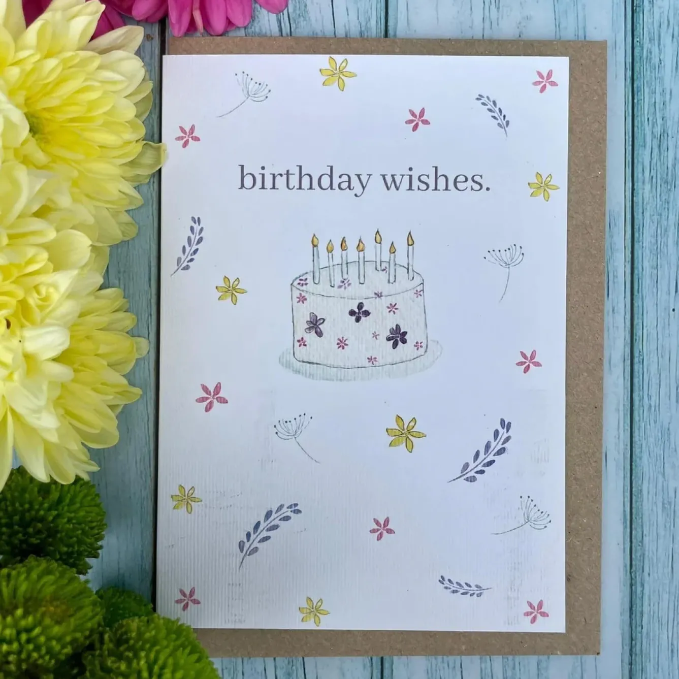 Jen Winnett Greeting Cards-Birthday Wishes Eco-Card