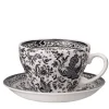 Burleigh Tea|Teacups-Black Regal Peacock Breakfast Cup and Saucer