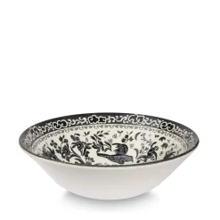 Burleigh Bowls & Dishes-Black Regal Peacock Cereal Bowl