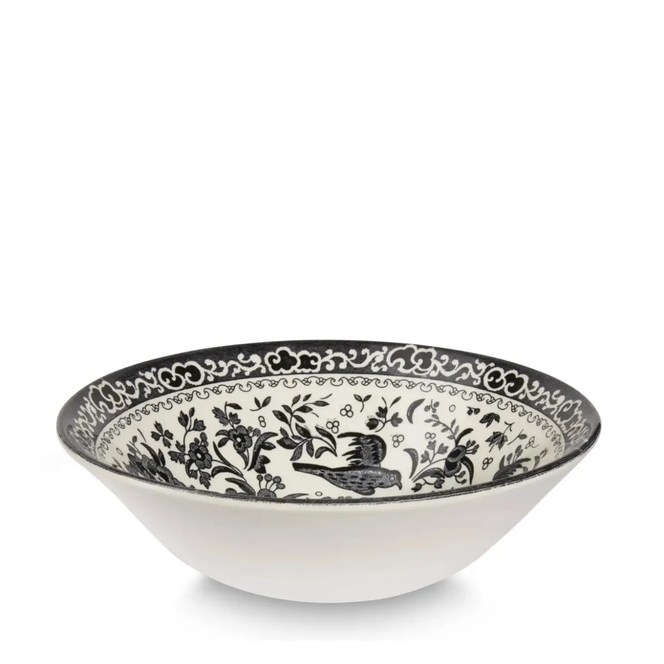 Burleigh Bowls & Dishes-Black Regal Peacock Cereal Bowl