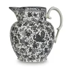Burleigh Jugs-Black Regal Peacock Etruscan Large Jug