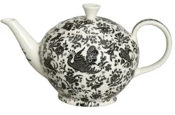 Burleigh Tea|Teapots-Black Regal Peacock Large Teapot