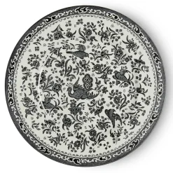 Burleigh Plates-Black Regal Peacock Large Plate 10 in