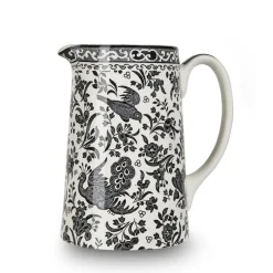 Burleigh Jugs-Black Regal Peacock Medium Tankard Jug