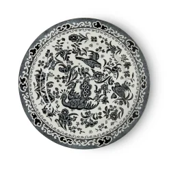 Burleigh Plates-Black Regal Peacock Medium Plate 8 3/4 in