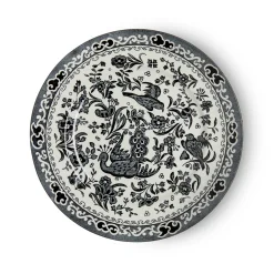Burleigh Plates-Black Regal Peacock Plate 7 in
