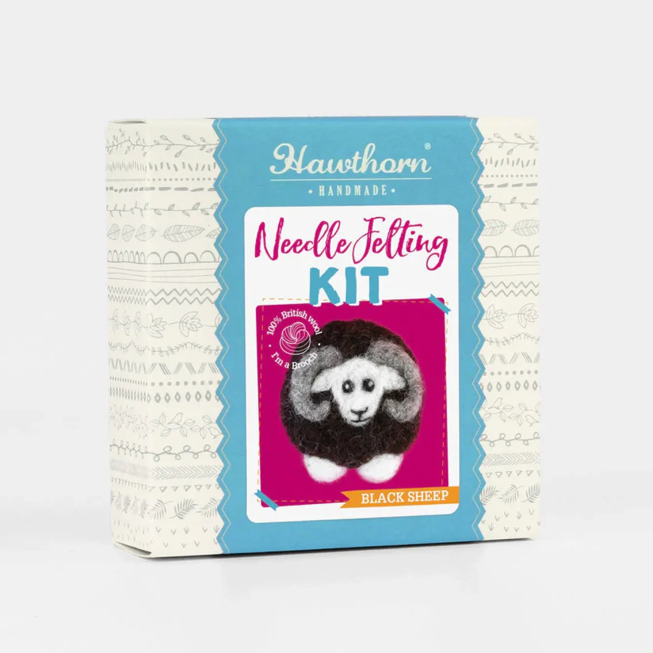 Hawthorn Handmade Crafts-Black Sheep Brooch Felting Kit