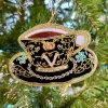Tinker Tailor Christmas Decorations|Seasonal Decor-Black Teacup Decoration by London