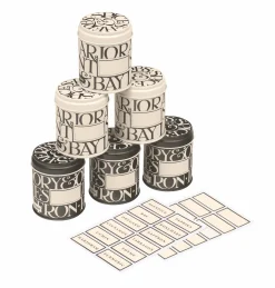Emma Bridgewater Novelty|Storage-Black Toast Set of 6 Herb/Spice Tins