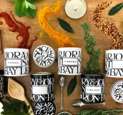 Emma Bridgewater Novelty|Storage-Black Toast Set of 6 Herb/Spice Tins