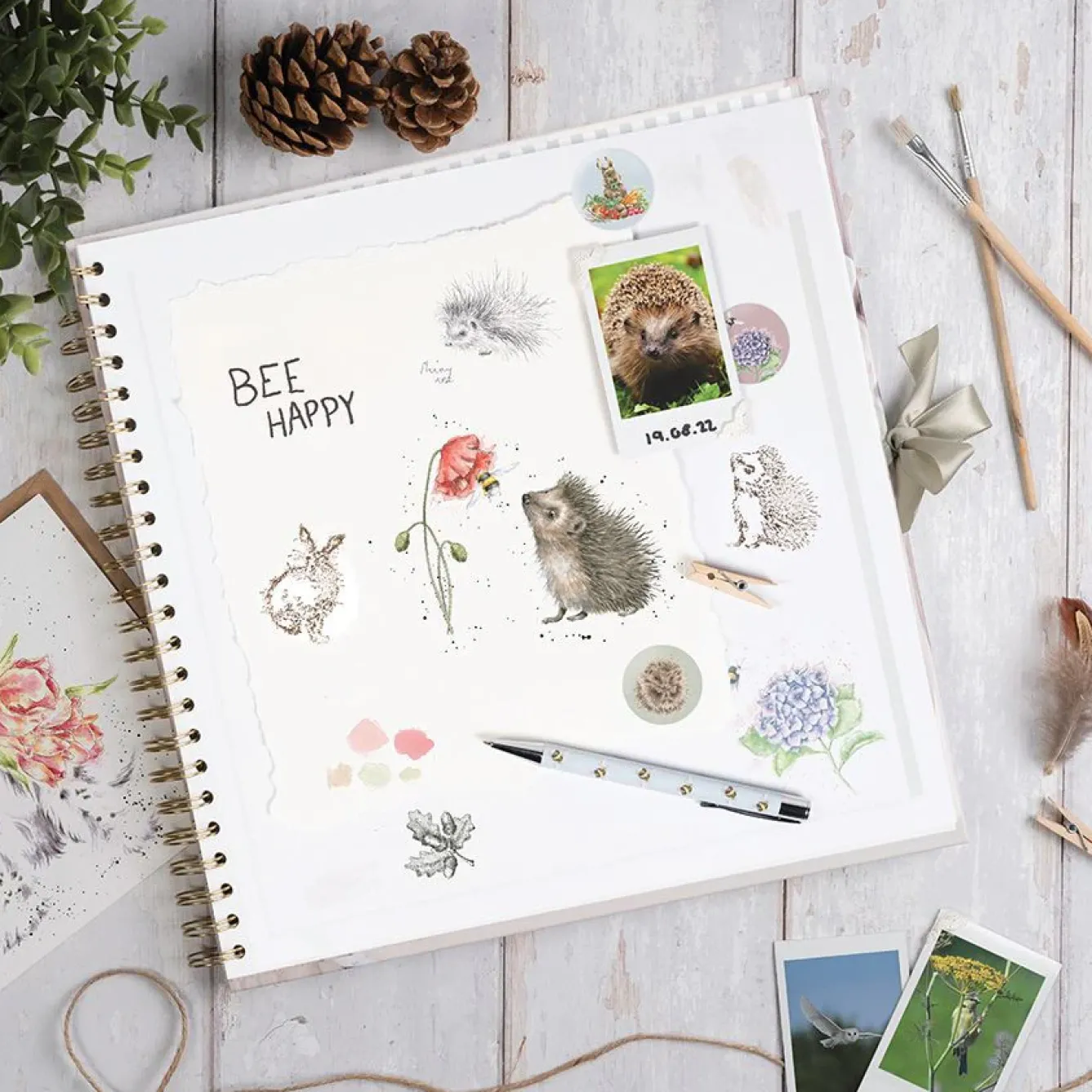 Wrendale Designs Stationery|Crafts-'Blooming with Love' Spaniel Scrapbook Album